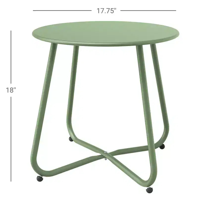 GRANDPATIO Designs Table d'appoint de terrasse en acier, table d'appoint ronde d'extérieur résistante aux intempéries