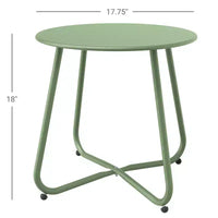 GRANDPATIO Designs Table d'appoint de terrasse en acier, table d'appoint ronde d'extérieur résistante aux intempéries