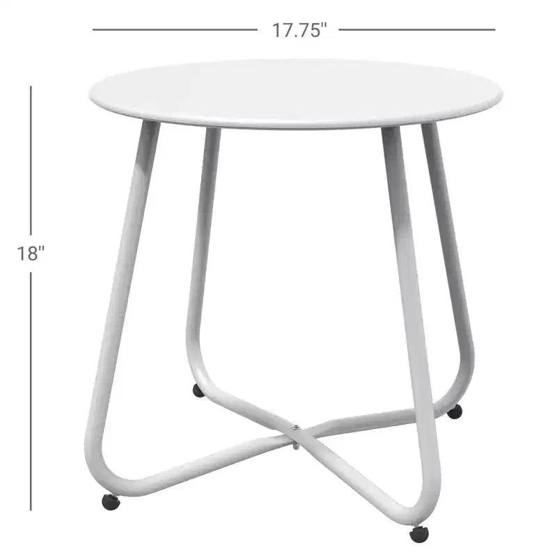 GRANDPATIO Designs Table d'appoint de terrasse en acier, table d'appoint ronde d'extérieur résistante aux intempéries