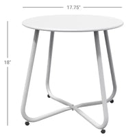 GRANDPATIO Designs Table d'appoint de terrasse en acier, table d'appoint ronde d'extérieur résistante aux intempéries