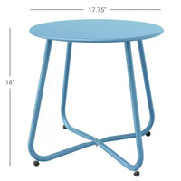 GRANDPATIO Designs Table d'appoint de terrasse en acier, table d'appoint ronde d'extérieur résistante aux intempéries