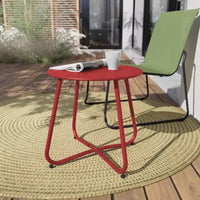 GRANDPATIO Designs Table d'appoint de terrasse en acier, table d'appoint ronde d'extérieur résistante aux intempéries