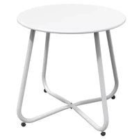 GRANDPATIO Designs Table d'appoint de terrasse en acier, table d'appoint ronde d'extérieur résistante aux intempéries