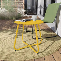 GRANDPATIO Designs Table d'appoint de terrasse en acier, table d'appoint ronde d'extérieur résistante aux intempéries