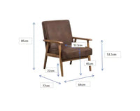 Fauteuil d'appoint Okak 25.38 W avec revêtement confortable, fauteuil de lecture en bois massif de style Mid-Century pour salon, chambre à coucher, salle d'attente