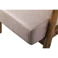 Fauteuil d'appoint Okak 25.38 W avec revêtement confortable, fauteuil de lecture en bois massif de style Mid-Century pour salon, chambre à coucher, salle d'attente