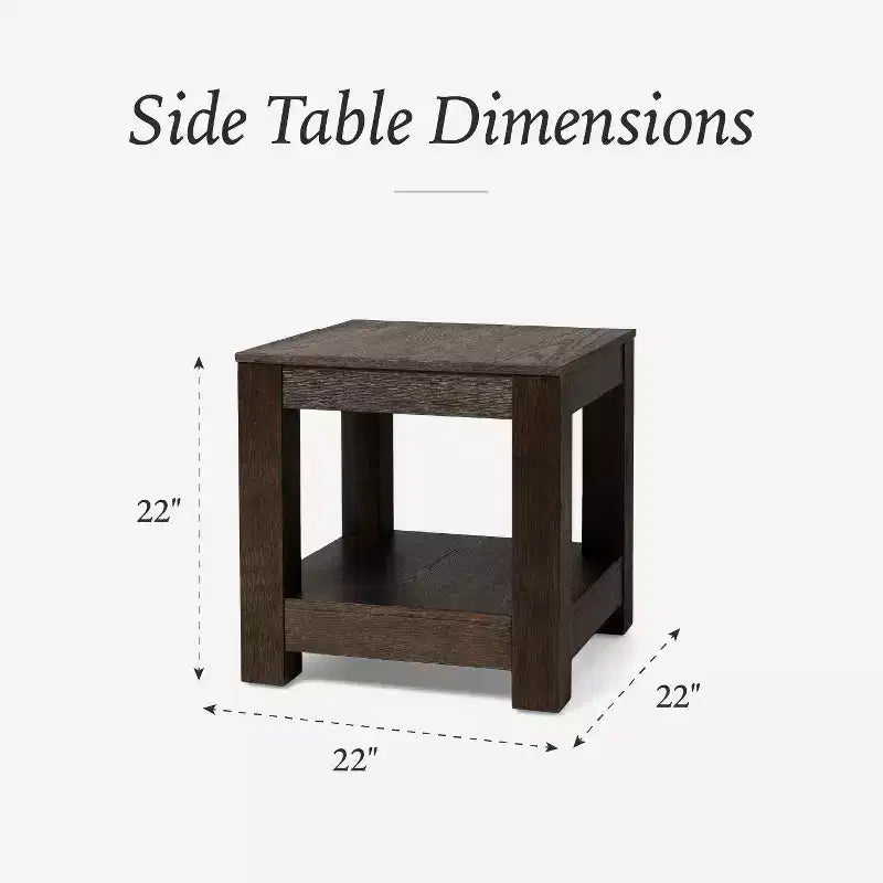 Maven Lane Paulo table d'appoint en bois 22x22