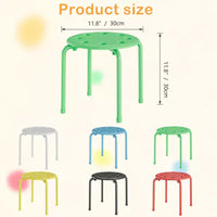 VECELO Tabourets empilables pour salle de classe, Tabourets portables en plastique de 30 cm de hauteur avec patins antidérapants pour l'école, Lot de 6/8