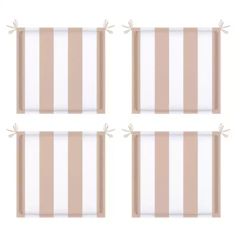 Lot de 4 coussins d'extérieur avec attaches pour sièges de jardin et de terrasse, coussins de chaise de rechange