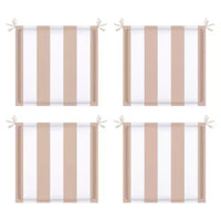 Lot de 4 coussins d'extérieur avec attaches pour sièges de jardin et de terrasse, coussins de chaise de rechange