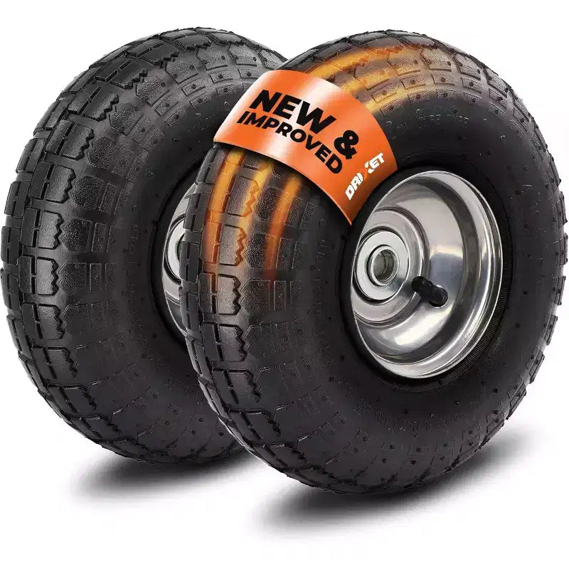 Lot de 10 pneus 4.10/3.50-4 robustes - roues de diable et de chariot à main de rechange - 4.10 3.50-4 pour chariot, generatrice, tondeuse, Ram-Pro