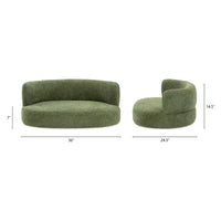 Jennifer Taylor Home Shep 36 - Canapé-lit incurvé pour chien, taille moyenne, Teddy en molleton vert mousse
