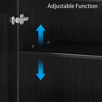 Armoire de rangement décorative à 6 étages 62 grain de bois noir avec porte en osier