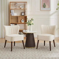 Fauteuil d'appoint moderne en velours, design sans accoudoirs, capacité 300lbs avec pieds en bois pour salon, chambre et bureau (noir/vert/beige)
