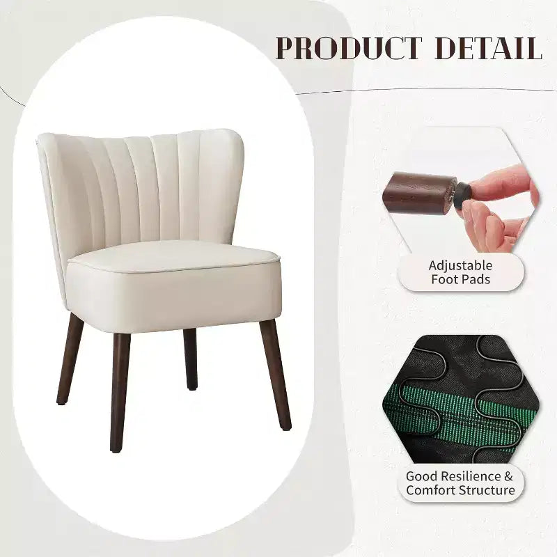 Fauteuil d'appoint moderne en velours, design sans accoudoirs, capacité 300lbs avec pieds en bois pour salon, chambre et bureau (noir/vert/beige)