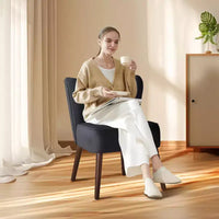 Fauteuil d'appoint moderne en velours, design sans accoudoirs, capacité 300lbs avec pieds en bois pour salon, chambre et bureau (noir/vert/beige)