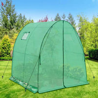 Serre tunnel EAGLE PEAK 70,9x70,9x78,7 avec porte zippée et 2 fenêtres latérales enroulables, Transparent/Vert