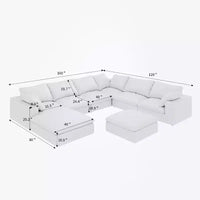 Canapé nuage modulaire grande taille 8 places, canapé-lit duvet pour appartement salon (8 places)