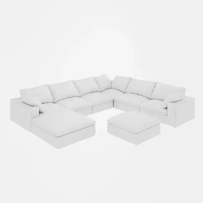 Canapé nuage modulaire grande taille 8 places, canapé-lit duvet pour appartement salon (8 places)