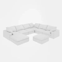 Canapé nuage modulaire grande taille 8 places, canapé-lit duvet pour appartement salon (8 places)