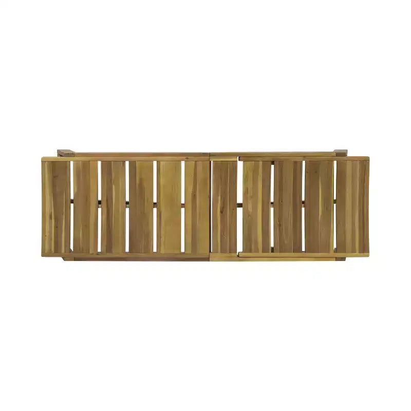 Okak Chaise longue reglable en bois d'acacia 1/2 pièces, transat moderne d'extérieur avec design à lattes pour bord de piscine, arrière-cour et jardin