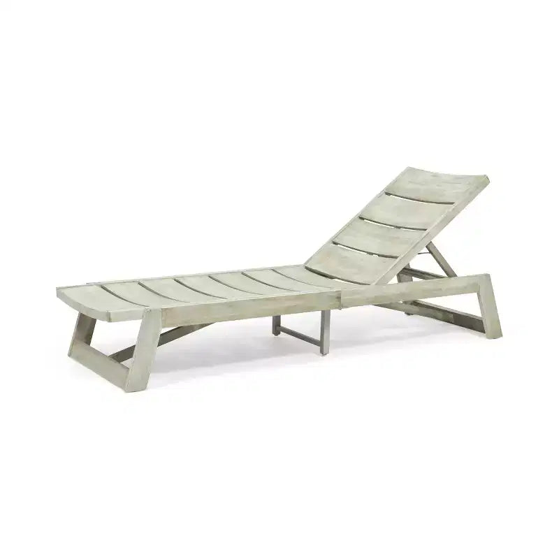 Okak Chaise longue reglable en bois d'acacia 1/2 pièces, transat moderne d'extérieur avec design à lattes pour bord de piscine, arrière-cour et jardin