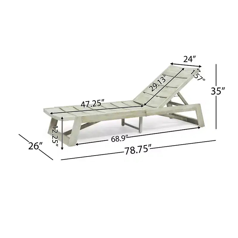 Okak Chaise longue reglable en bois d'acacia 1/2 pièces, transat moderne d'extérieur avec design à lattes pour bord de piscine, arrière-cour et jardin