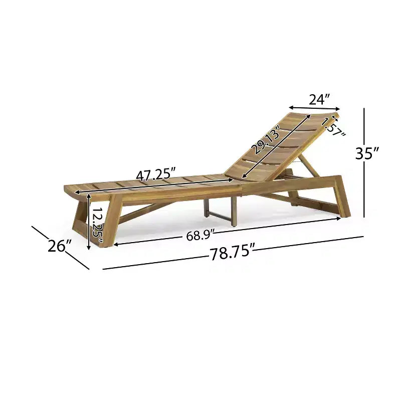 Okak Chaise longue reglable en bois d'acacia 1/2 pièces, transat moderne d'extérieur avec design à lattes pour bord de piscine, arrière-cour et jardin