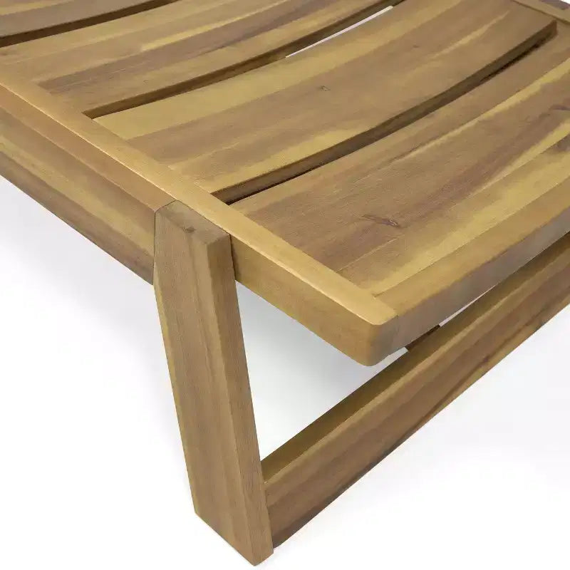 Okak Chaise longue reglable en bois d'acacia 1/2 pièces, transat moderne d'extérieur avec design à lattes pour bord de piscine, arrière-cour et jardin