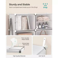 Organisateur range-chaussures réglable à 4 niveaux, armoire de rangement gain de place contient 16 paires, blanc