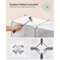 Organisateur range-chaussures réglable à 4 niveaux, armoire de rangement gain de place contient 16 paires, blanc