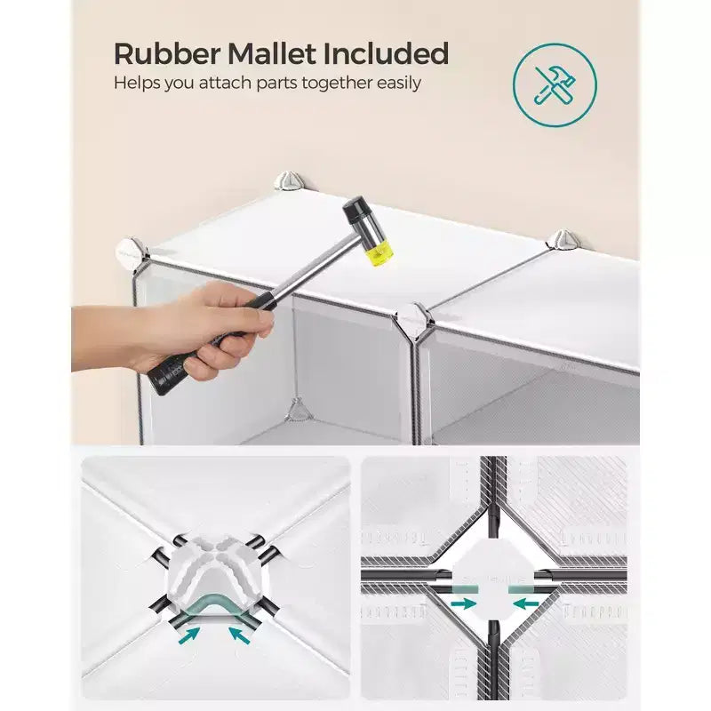 Organisateur range-chaussures réglable à 4 niveaux, armoire de rangement gain de place contient 16 paires, blanc