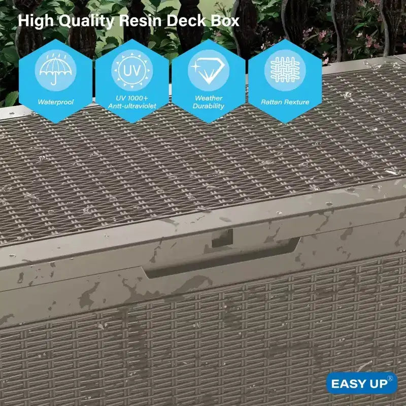 Chic Crate – Coffre de jardin en résine verrouillable résistant à l'eau de 378 litres