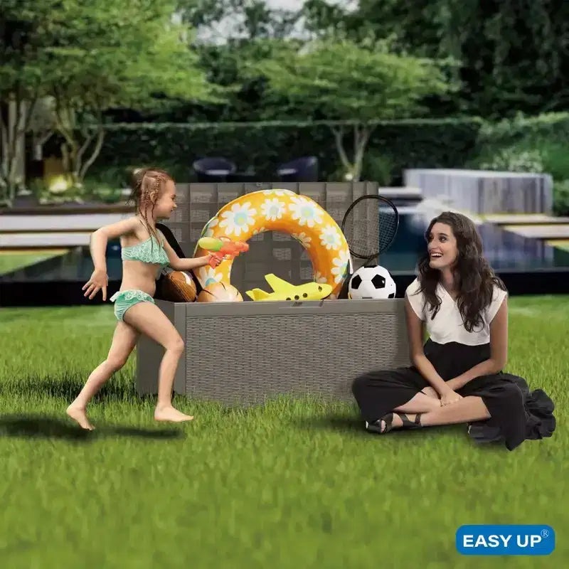 Chic Crate – Coffre de jardin en résine verrouillable résistant à l'eau de 378 litres