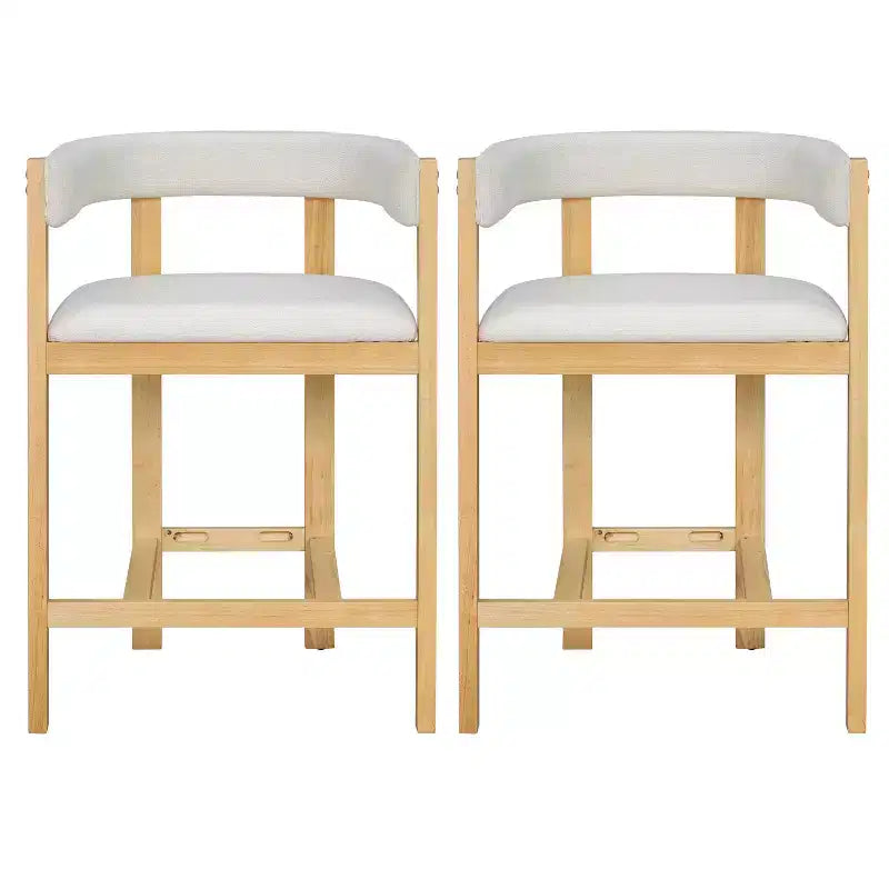 Christopher Knight Home Callista tabouret de comptoir rembourré en bois d'hévéa à dossier ouvert (lot de 2)