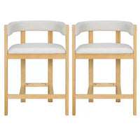 Christopher Knight Home Callista tabouret de comptoir rembourré en bois d'hévéa à dossier ouvert (lot de 2)