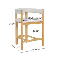 Christopher Knight Home Callista tabouret de comptoir rembourré en bois d'hévéa à dossier ouvert (lot de 2)