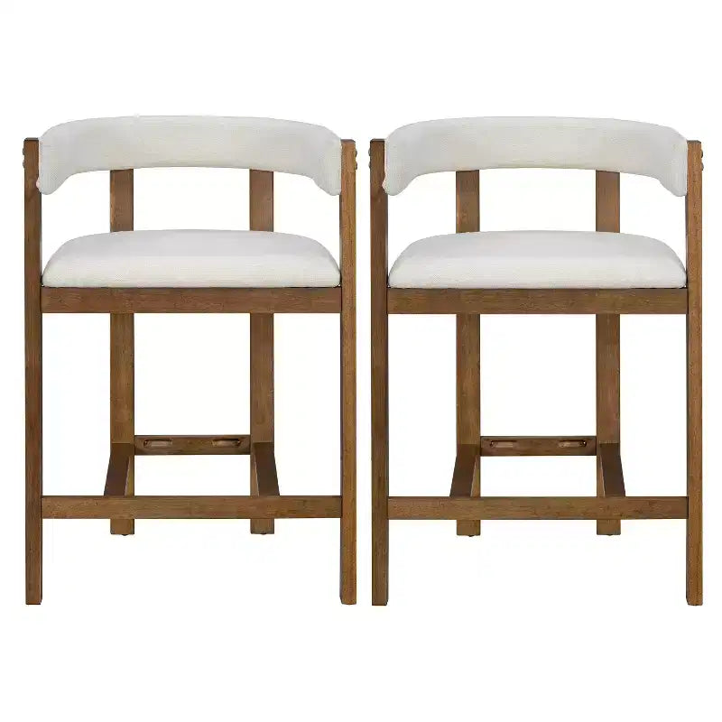 Christopher Knight Home Callista tabouret de comptoir rembourré en bois d'hévéa à dossier ouvert (lot de 2)