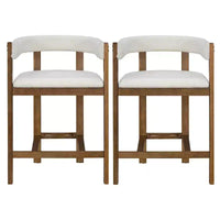 Christopher Knight Home Callista tabouret de comptoir rembourré en bois d'hévéa à dossier ouvert (lot de 2)