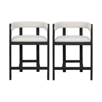 Christopher Knight Home Callista tabouret de comptoir rembourré en bois d'hévéa à dossier ouvert (lot de 2)