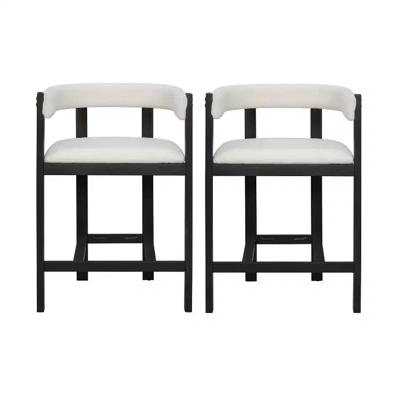 Christopher Knight Home Callista tabouret de comptoir rembourré en bois d'hévéa à dossier ouvert (lot de 2)