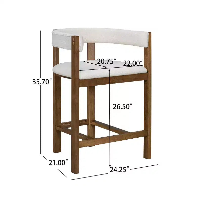 Christopher Knight Home Callista tabouret de comptoir rembourré en bois d'hévéa à dossier ouvert (lot de 2)