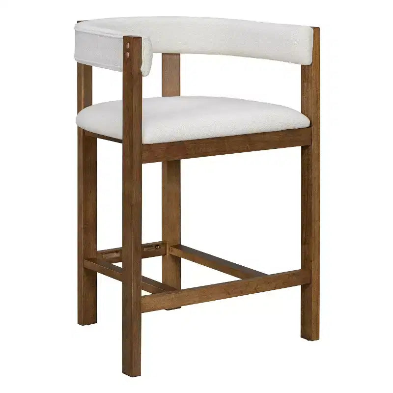 Christopher Knight Home Callista tabouret de comptoir rembourré en bois d'hévéa à dossier ouvert (lot de 2)