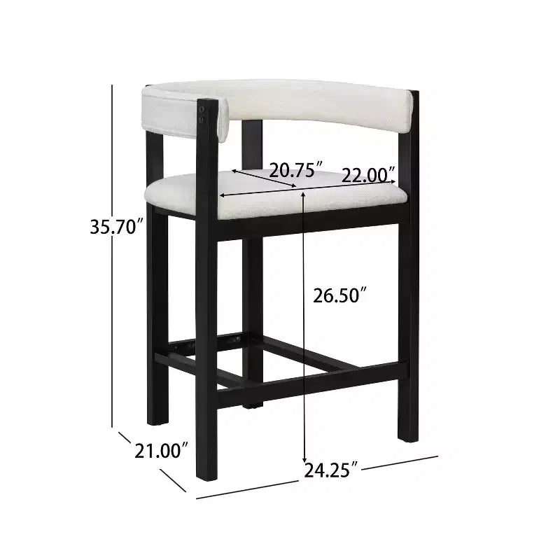 Christopher Knight Home Callista tabouret de comptoir rembourré en bois d'hévéa à dossier ouvert (lot de 2)
