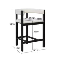 Christopher Knight Home Callista tabouret de comptoir rembourré en bois d'hévéa à dossier ouvert (lot de 2)