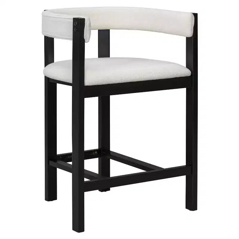 Christopher Knight Home Callista tabouret de comptoir rembourré en bois d'hévéa à dossier ouvert (lot de 2)