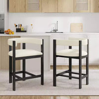 Christopher Knight Home Callista Rubberwood Upholstered Counter Stool With Open Back (Set of 2)