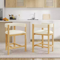 Christopher Knight Home Callista tabouret de comptoir rembourré en bois d'hévéa à dossier ouvert (lot de 2)
