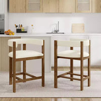 Christopher Knight Home Callista tabouret de comptoir rembourré en bois d'hévéa à dossier ouvert (lot de 2)