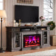 AMERLIFE Farmhouse Heavy Fireplace TV Stand with 33 Electric Fireplace, for 80 TVs up